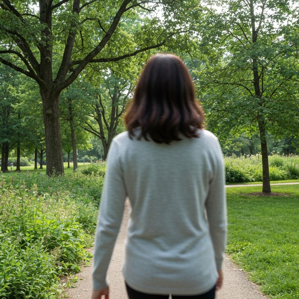 Person walking in park
